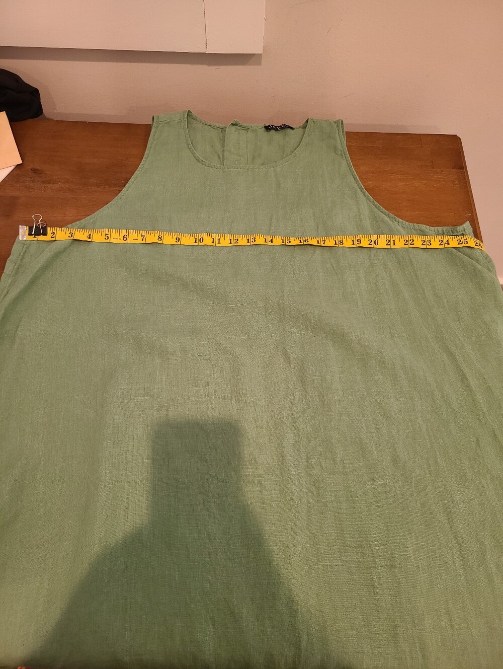 J.Crew Green Linen Button Back Trapeze Swing Mini Dress - Picture 5 of 7